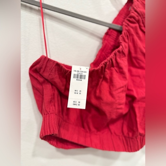 NWT Abercrombie & Fitch Fuchsia One Shoulder Crop Top - Picture 3 of 4